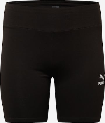 PUMA Skinny Pants in Black: front