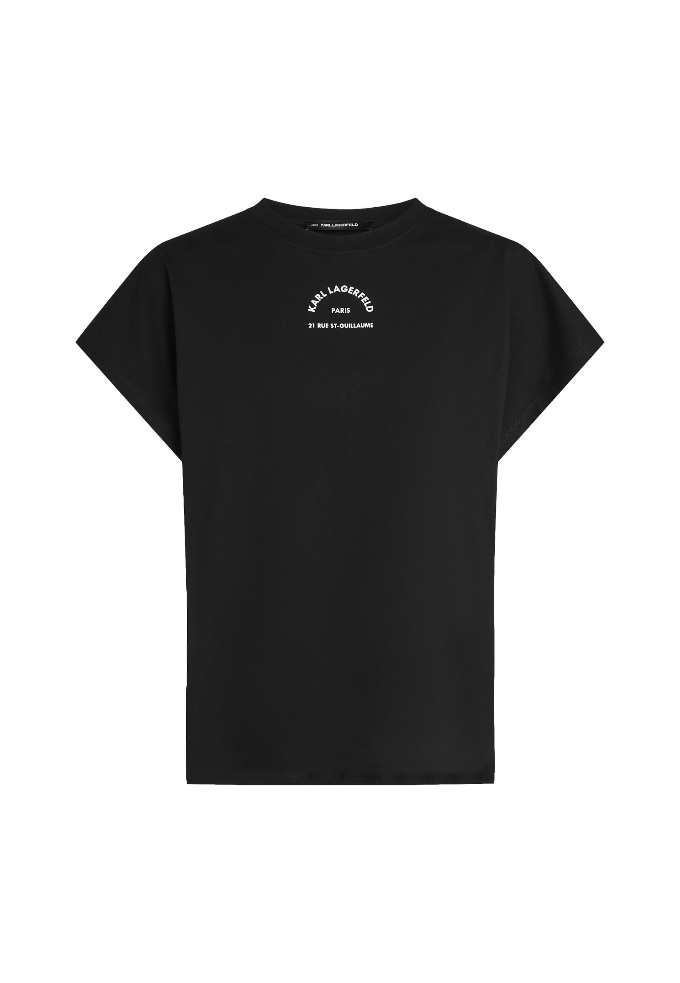 Karl Lagerfeld T-Shirt 'Rue St-Guillaume' in Schwarz: Vorderseite