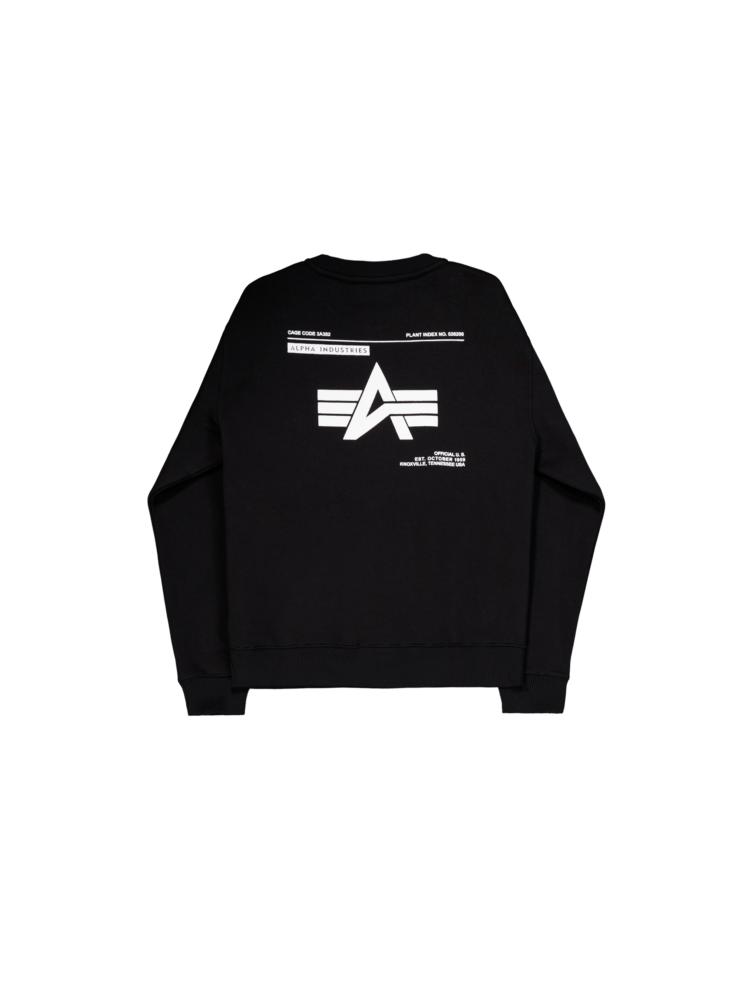 ALPHA INDUSTRIES Sweatshirt 'Label' in Black