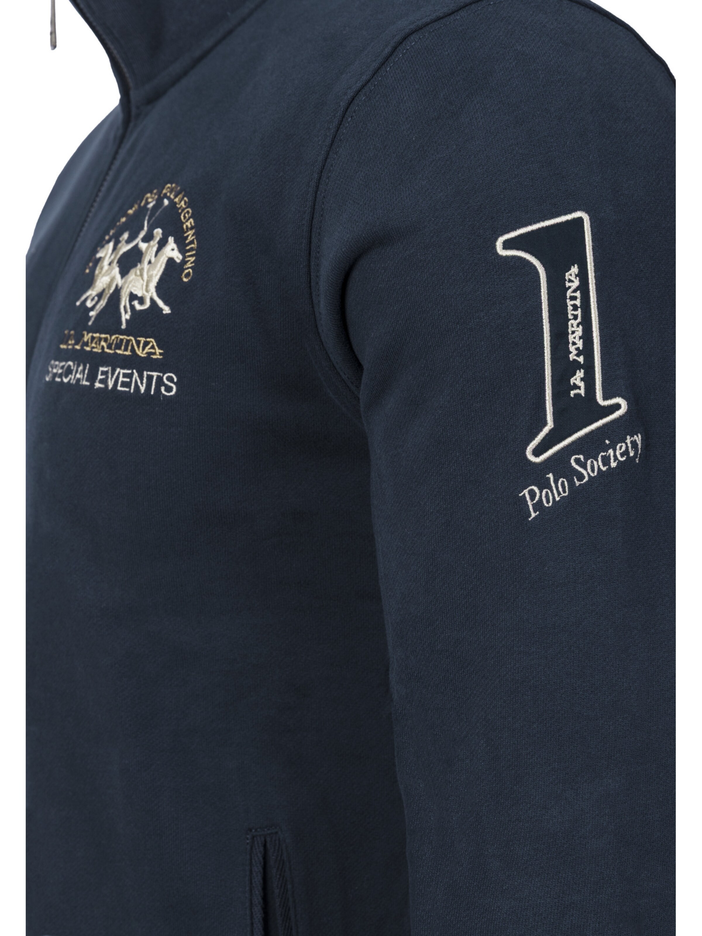 La Martina Sweatvest ' MBF304 ' in Blauw