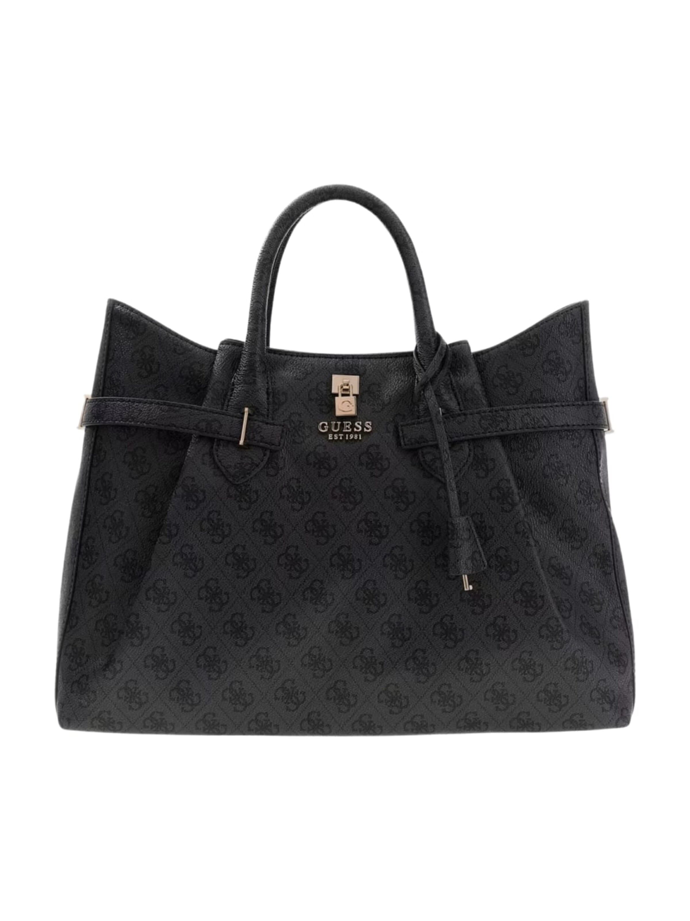 GUESS - Bolso de mano en negro: frente