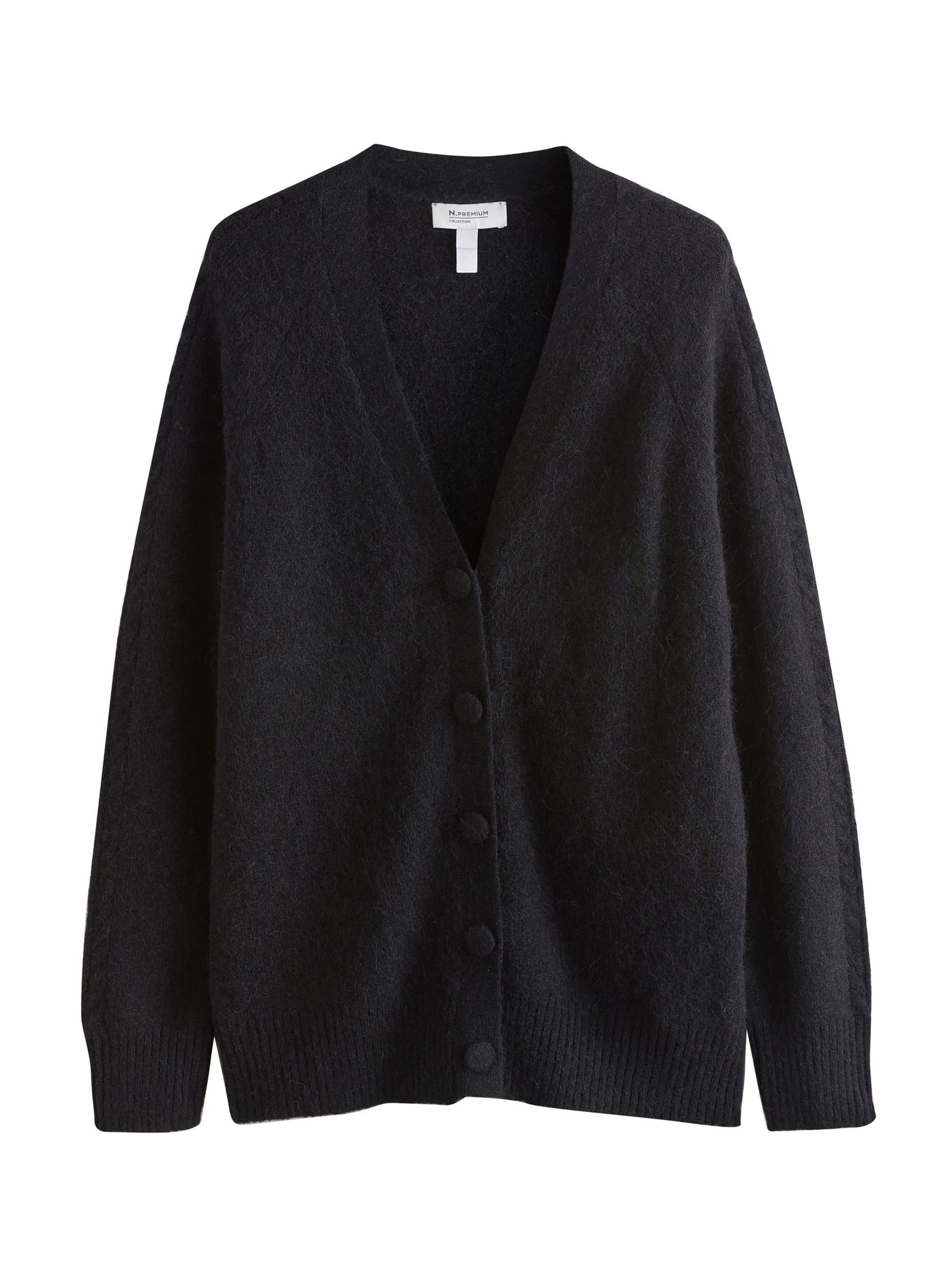 Next Knit cardigan 'N. Premium' in Black: front