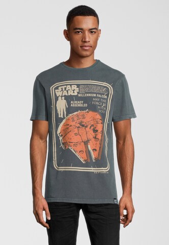 Recovered Shirt 'Star Wars Millenium Falcon Assembled' in Grey: front