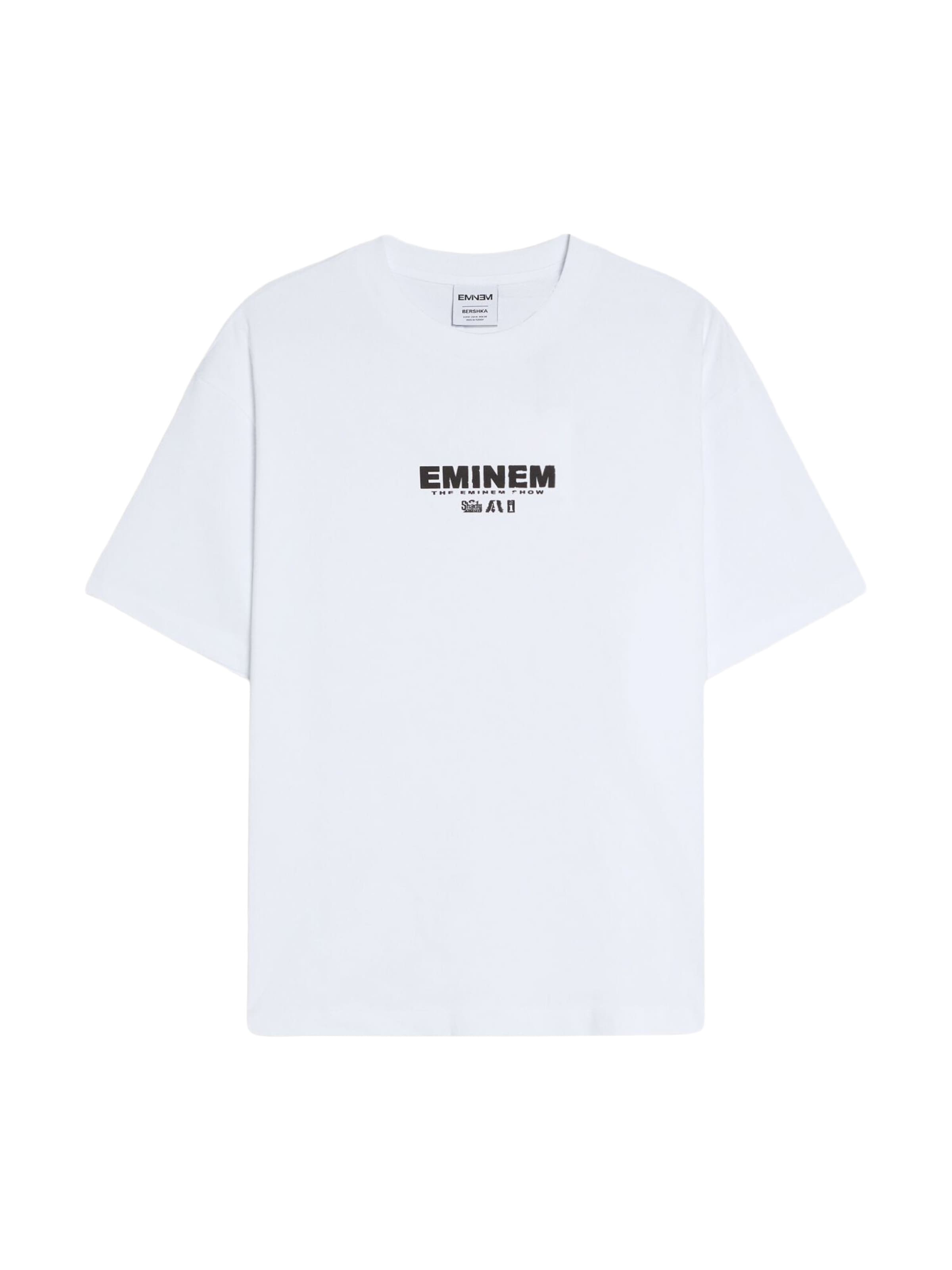 Bershka Paita 'EMINEM' koossa XS värissä harmaa / musta / valkoinen, Tuotenäkymä