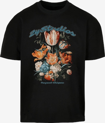 2Y Studios Tričko 'Flowers' – černá: přední strana