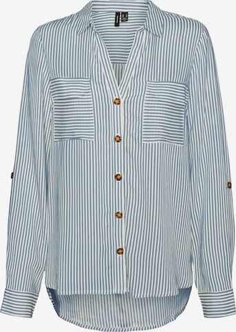 VERO MODA Blouse 'BUMPY' in Blauw: voorkant