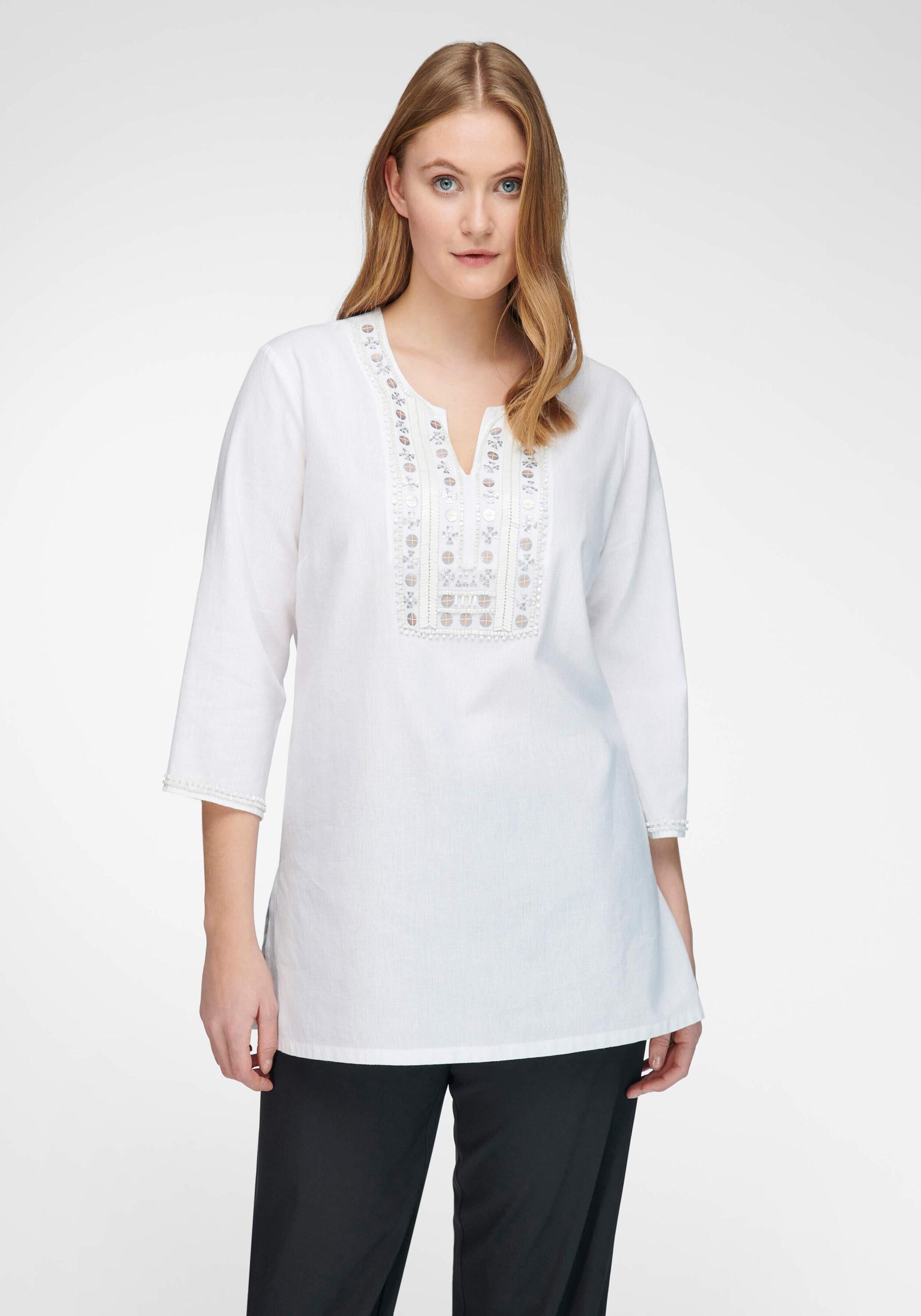 Frauen Große Größen Anna Aura Bluse in Weiß - QE78037 Frauen Große Größen Anna Aura Bluse in Weiß - QE78037