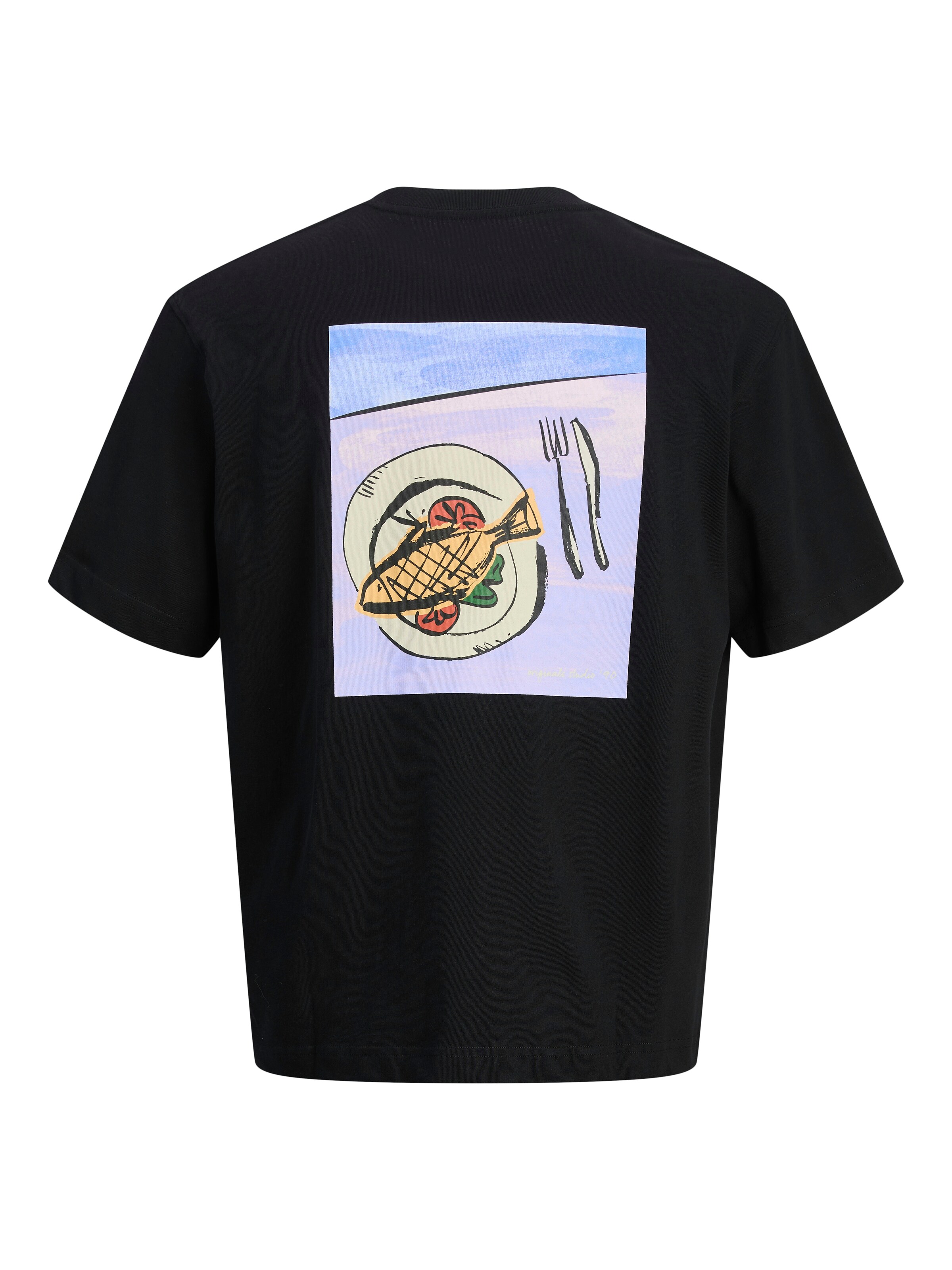 melns JACK & JONES T-Krekls 'JORMarrakesh'