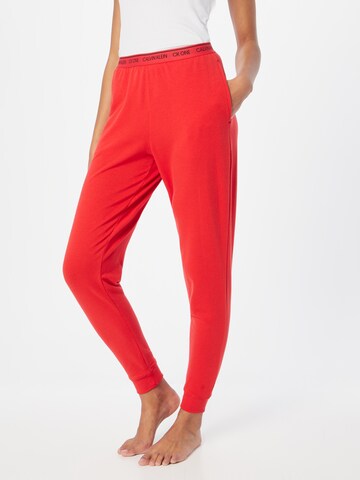 Effilé Pantalon de pyjama Calvin Klein Underwear en rouge : devant