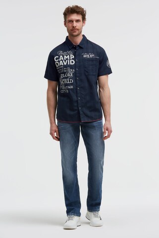 CAMP DAVID Regular fit Button Up Shirt in Blue