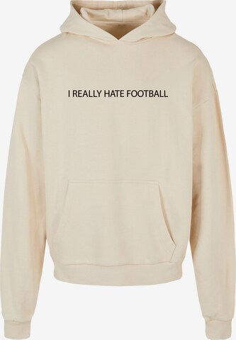 Sweat-shirt 'Hate Football' Merchcode en beige : devant