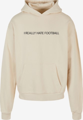Merchcode Sweatshirt 'Hate Football' in Beige: voorkant