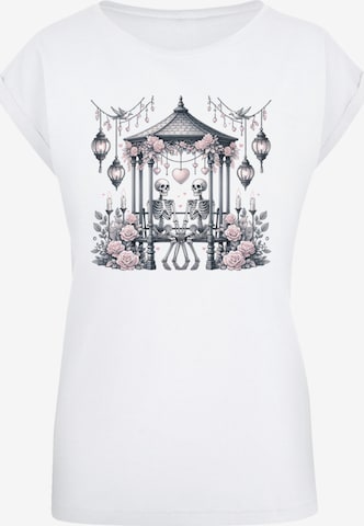 T-shirt 'Skelett Paar Valentinstag' F4NT4STIC en blanc : devant