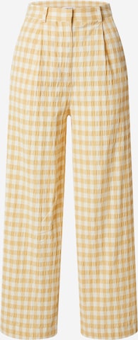 EDITED Zvonové kalhoty Kalhoty 'Lucca' – béžová: přední strana