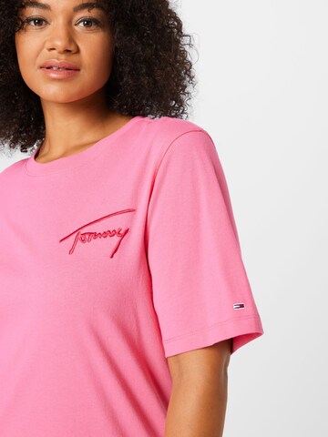 Tommy Jeans Curve Тениска в розово