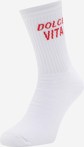 On Vacation Club Socks 'Dolce Vita' in White: front