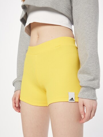 ADIDAS SPORTSWEAR Slim fit Workout Pants 'Lounge Rib Booty' in Yellow