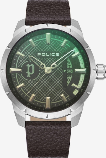 POLICE Analoog horloge 'NEIST' in de kleur Chocoladebruin / Goud / Groen / Zilver, Productweergave