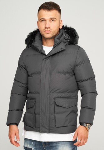 behype Winter Jacket 'BHADLYR' in Grey: front