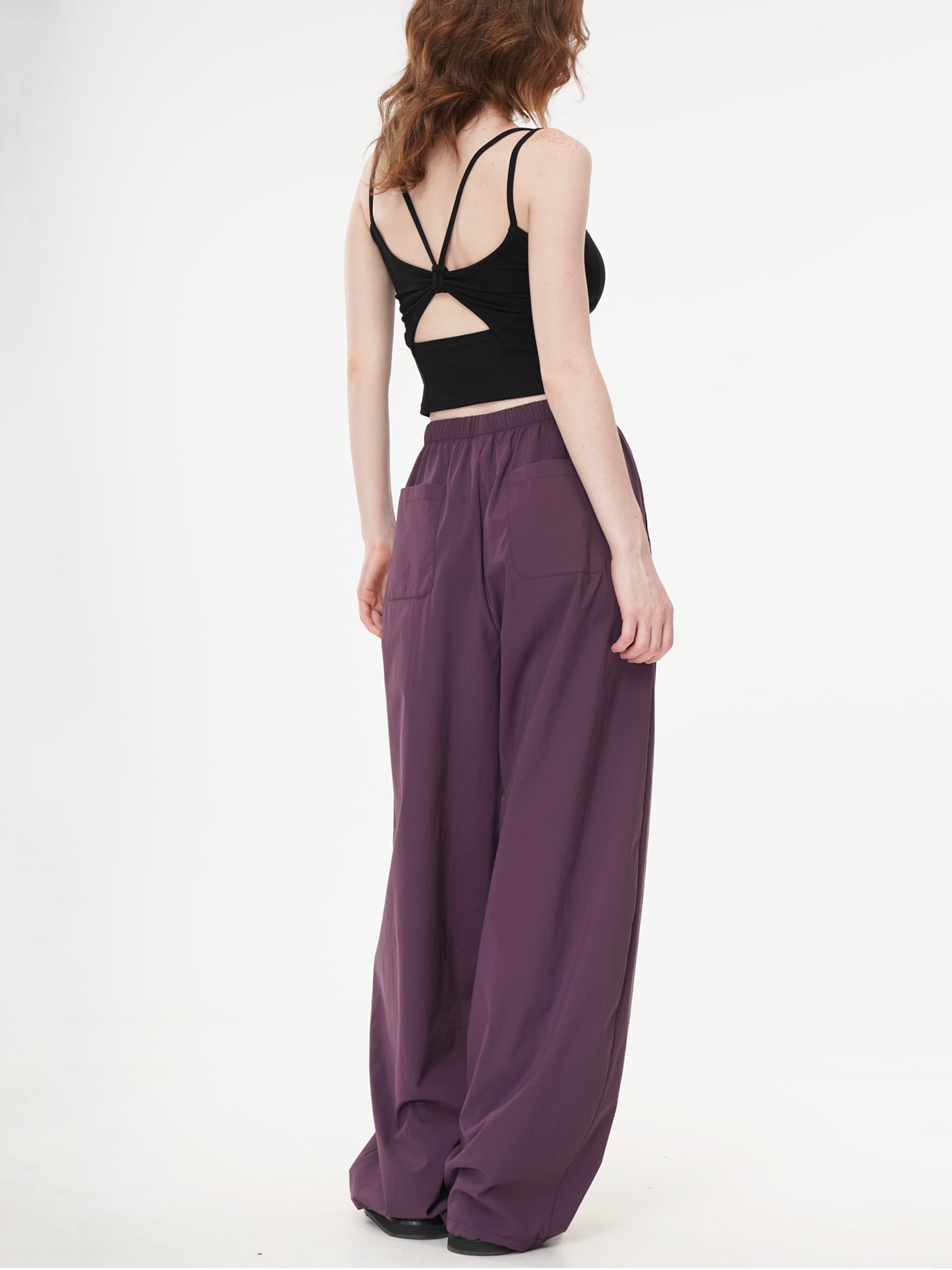 yoligex Regular Trousers 'YOLIGEX Lockere Jogpants Lila Elastischer Taillenbund' in Purple