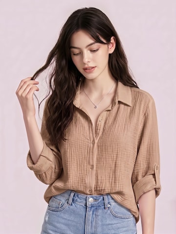 TorWeit Oversizeshirt 'Essential Cotton Shirt'‌‌‌‌ in Beige