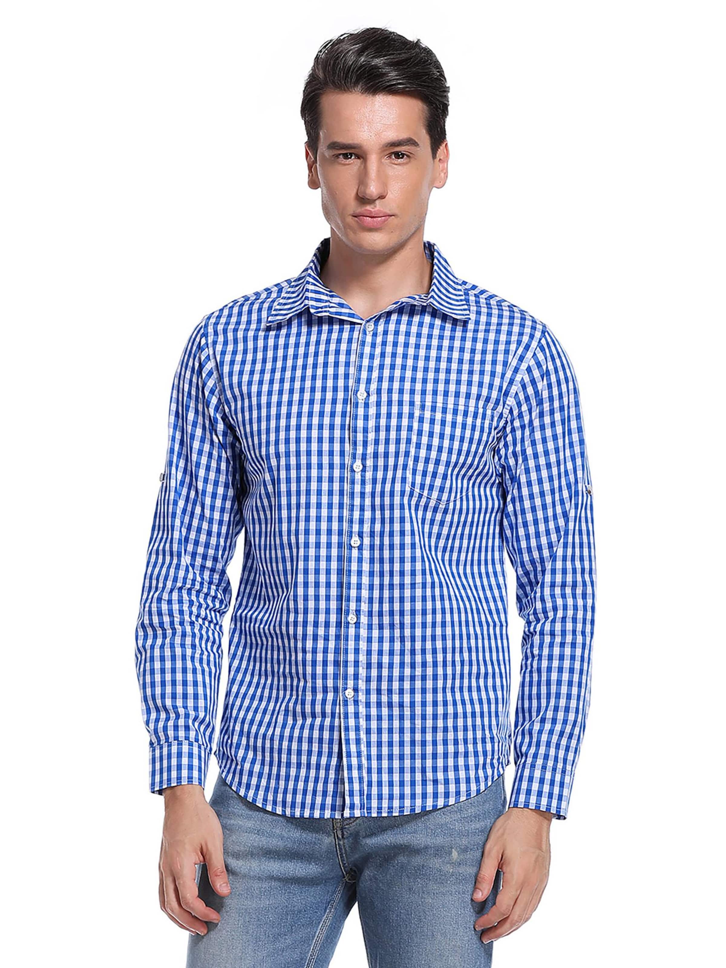 Yesfashion Regular fit Traditional Shirt in Blue: front