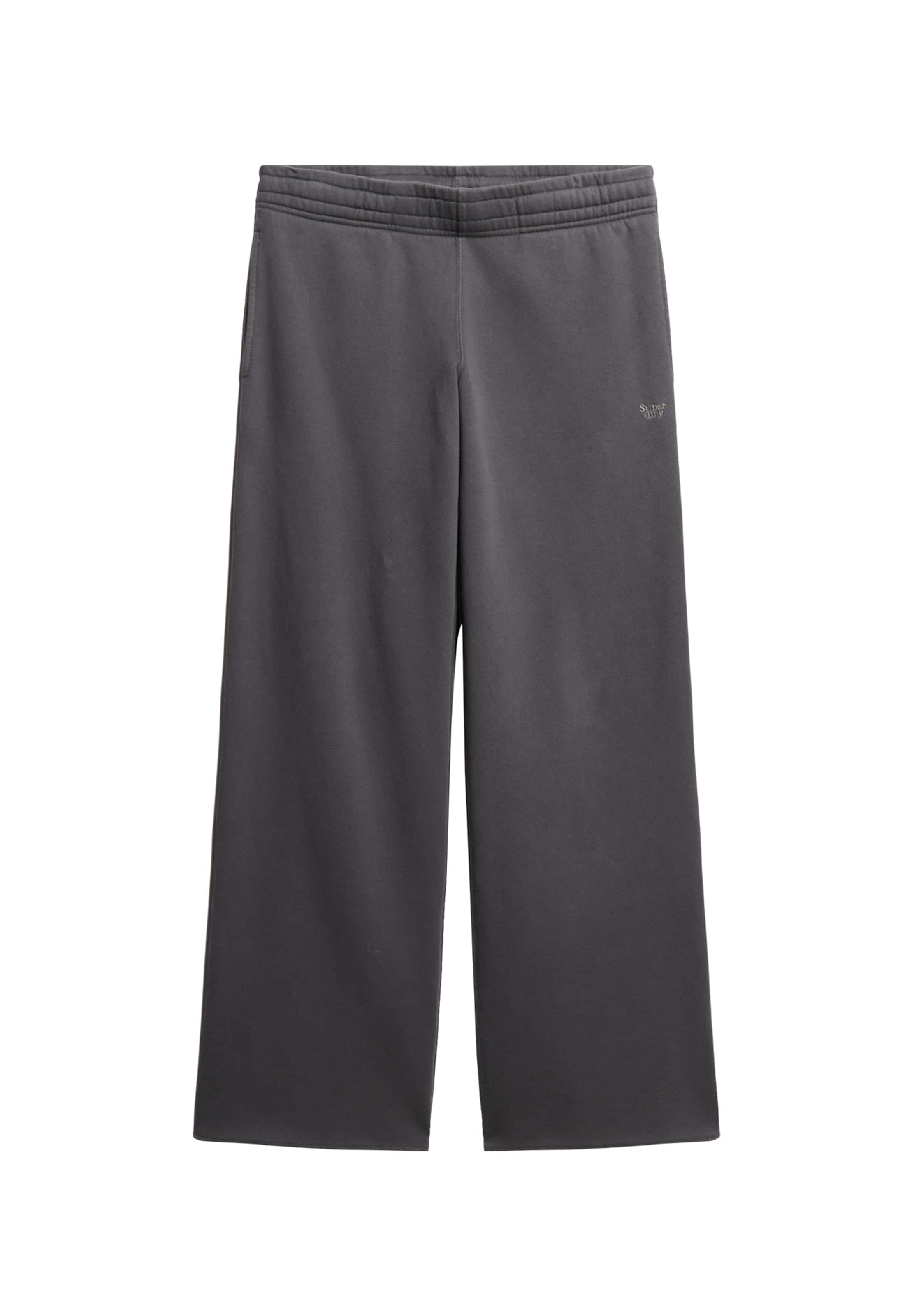 Superdry Wide leg Broek in Grijs: voorkant