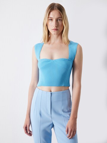 Ipekyol Knitted Top in Blue: front