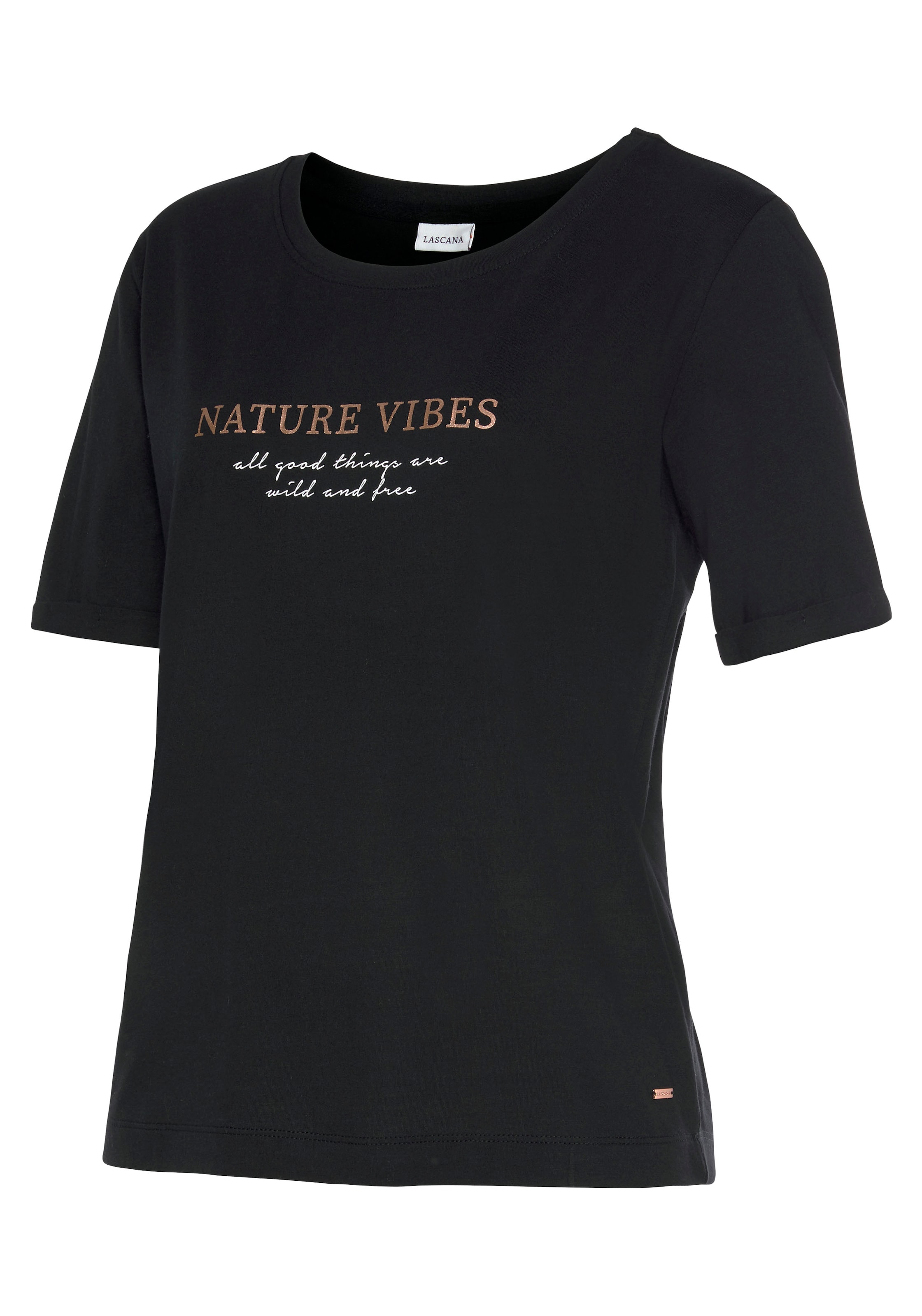 LASCANA Tričká na spanie - Čierna