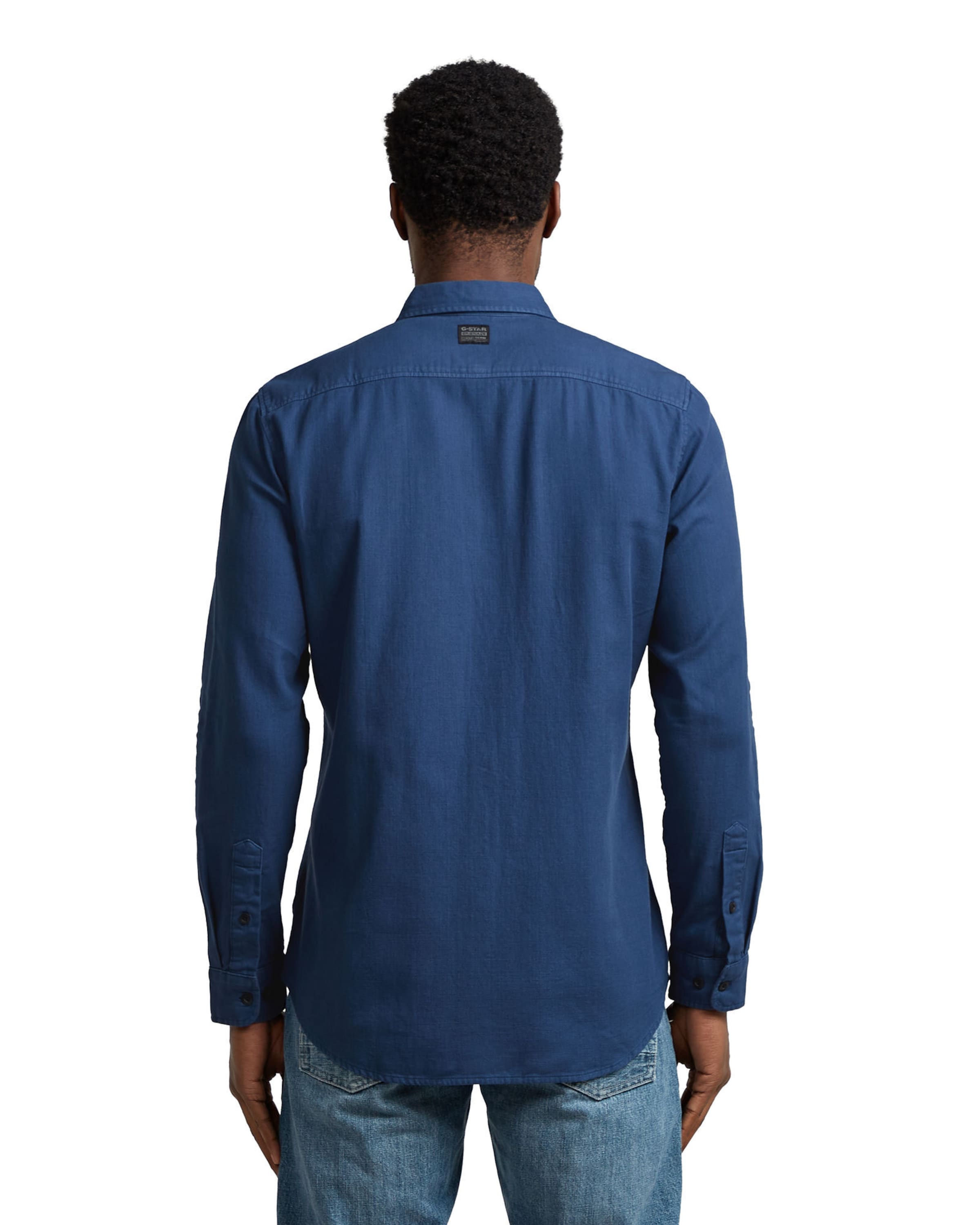 G-STAR Slim fit Overhemd 'Marine Slim Shirt' in Blauw