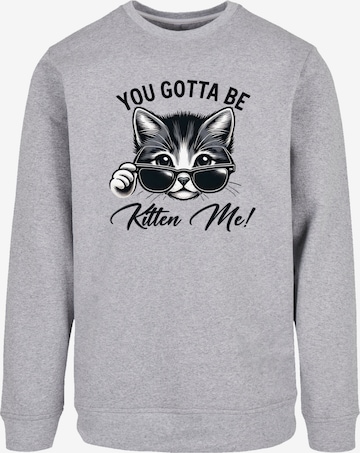Sweat-shirt 'Kätzchen You Gotta Be Kitten Me!' F4NT4STIC en gris : devant
