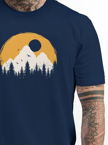 Neverless Shirt 'Mountains' in Blue