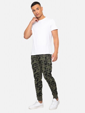 Threadbare Tapered Trousers 'Timber' in Green: front