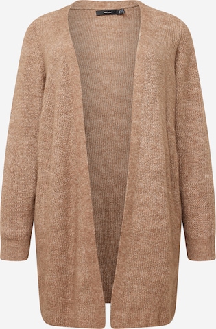 Vero Moda Curve Knit Cardigan 'Mili' in Brown: front