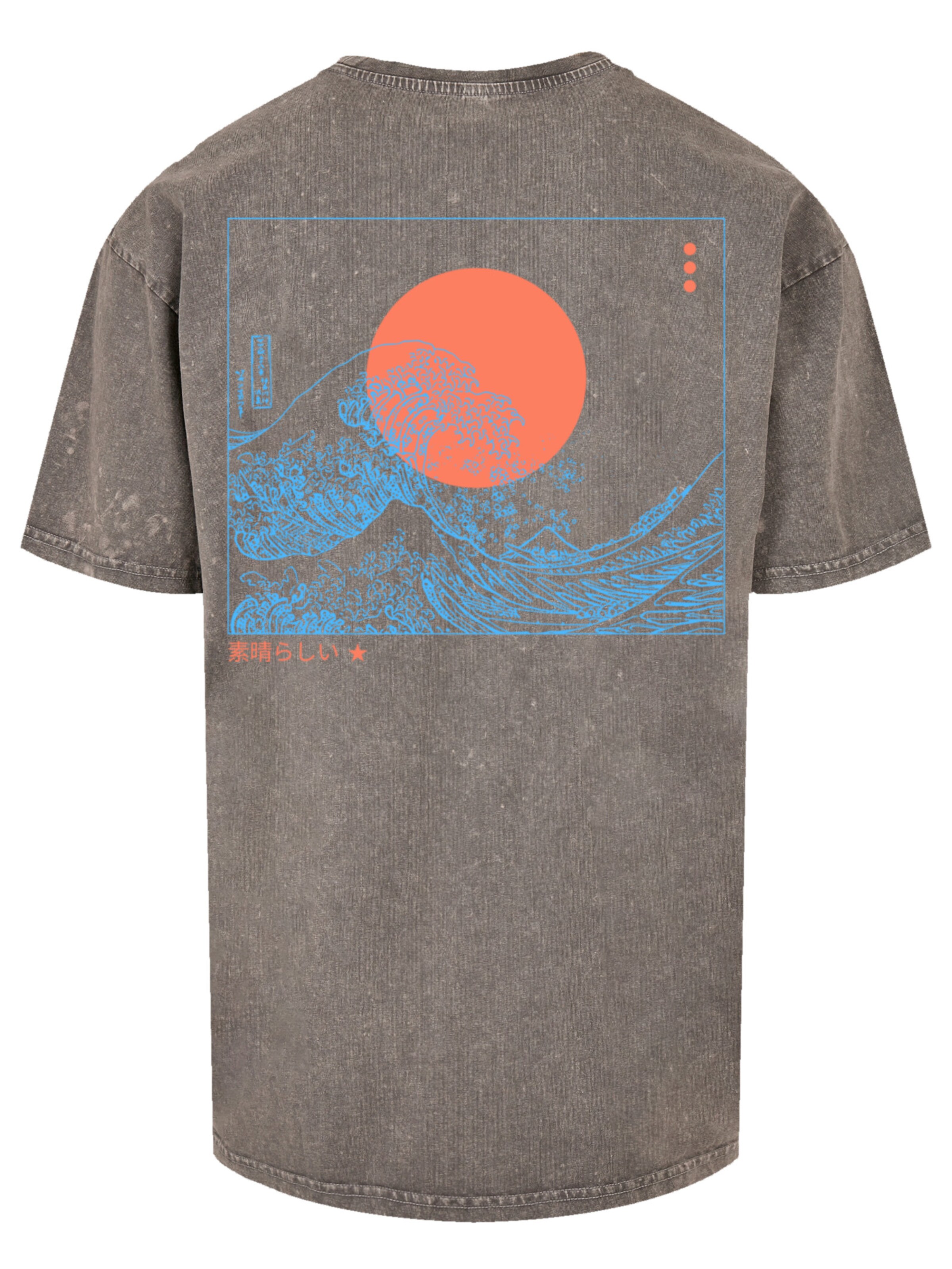 F4NT4STIC Shirt 'Kanagawa Welle' in Grey