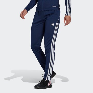 ADIDAS PERFORMANCE Slim fit Workout Pants 'Tiro 23' in Blue: front