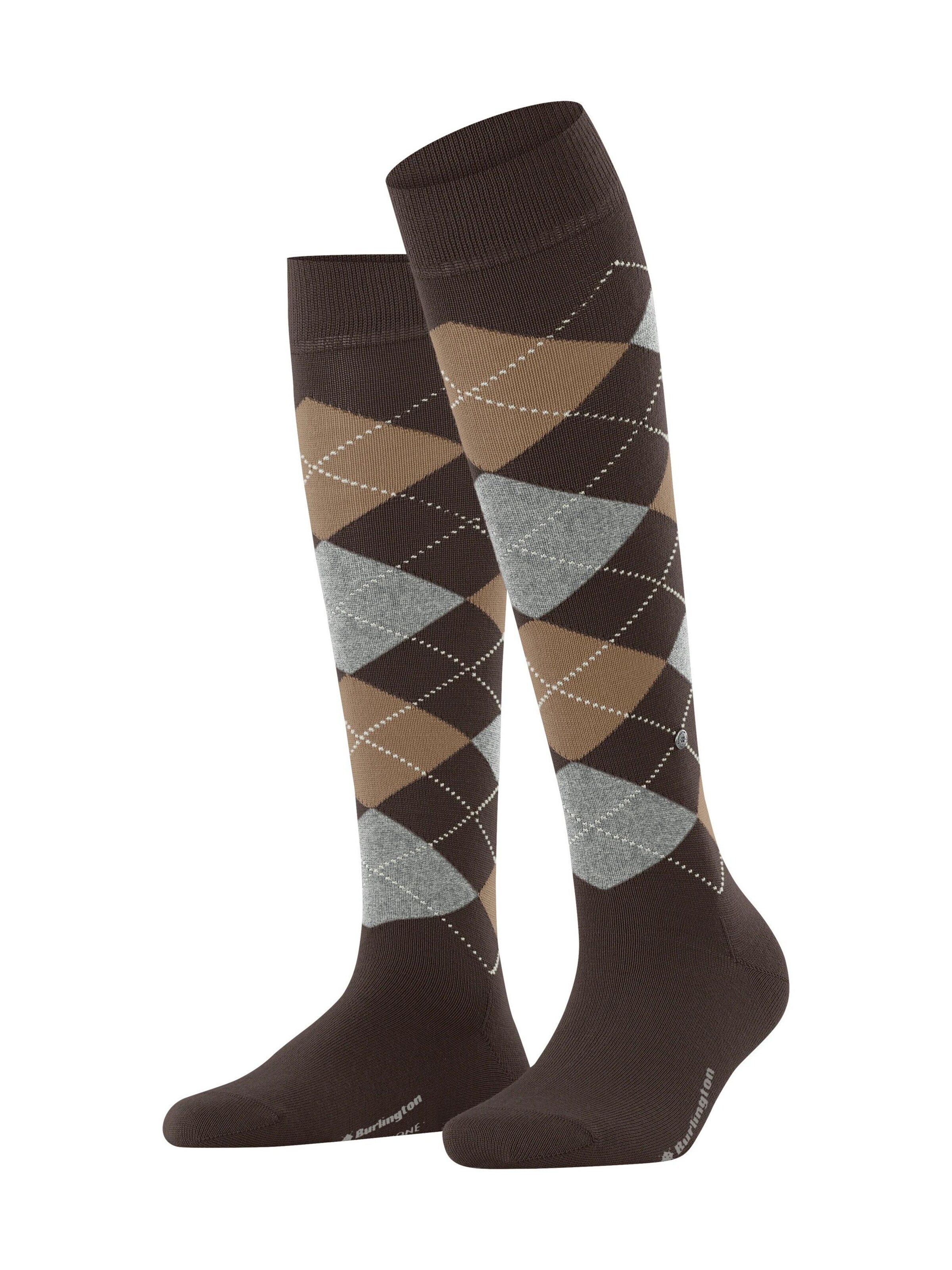 BURLINGTON Over the Knee Socks 'Marylebone' in Brown: front