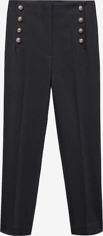 MANGO Slim fit Pleated Pants 'Botones' in Black: front