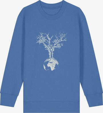 Life-Tree Sweatshirt 'Organic Fairwear Sweater Kids Unisex Weltenbaum' in Blue: front