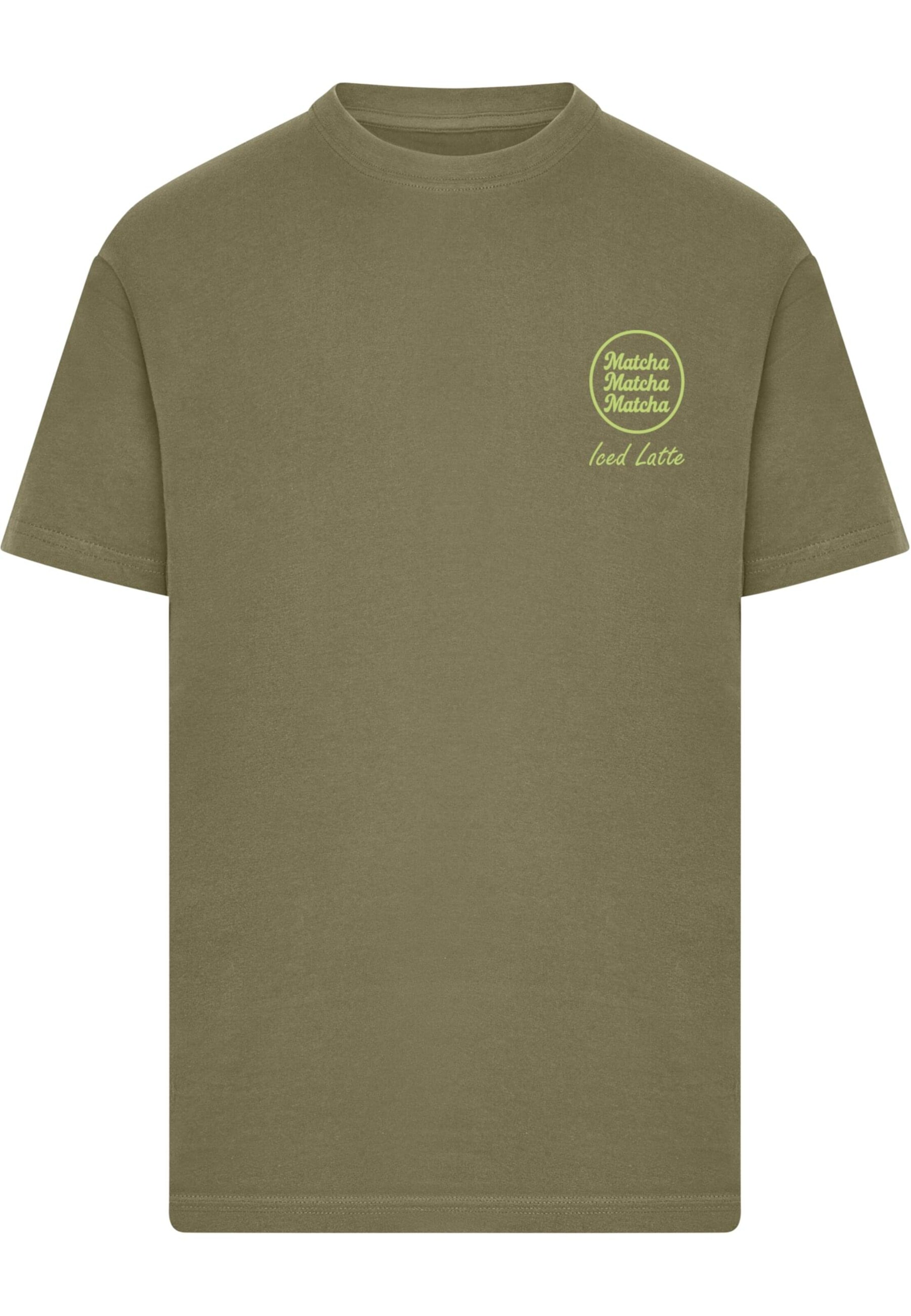 Merchcode Shirt 'Iced Matcha Latte' in Green: front