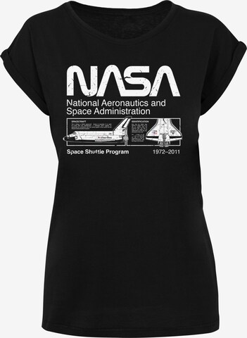 F4NT4STIC Shirt 'NASA Classic Space Shuttle' in Black: front