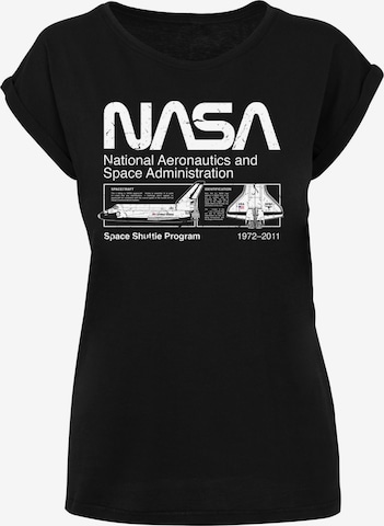 F4NT4STIC T-Shirt 'NASA Classic Space Shuttle' in Schwarz: predná strana