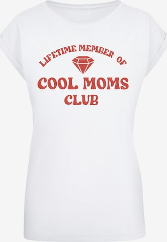 T-shirt 'Mothers Day Cool Moms Club Membership Trendy Motherhood' F4NT4STIC en blanc : devant