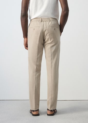 MANGO MAN Slim fit Pleated Pants 'Rainier' in Beige