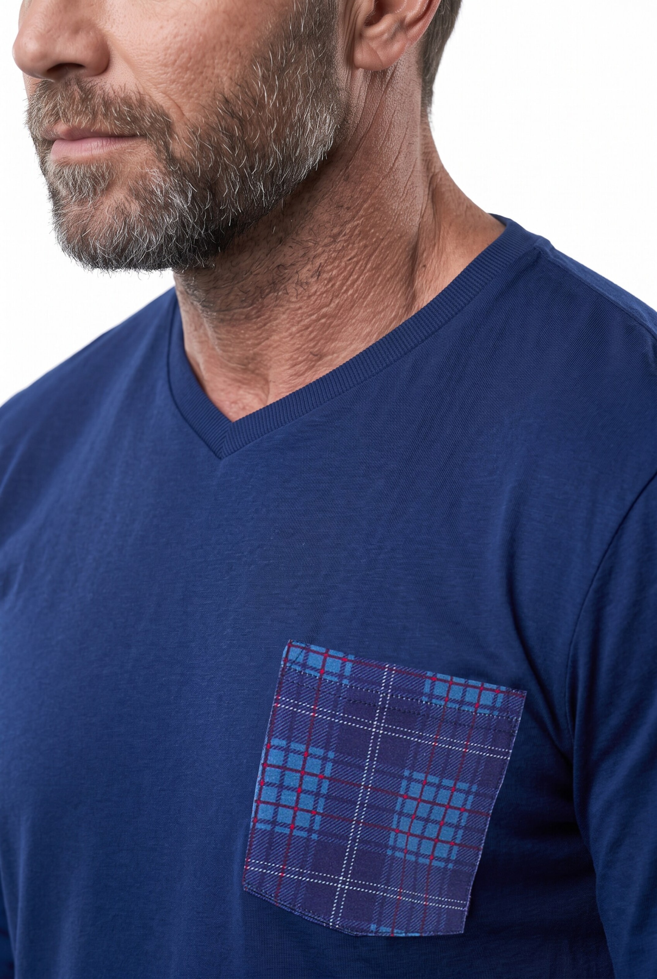 Men Plus Pyjama lang in Blauw