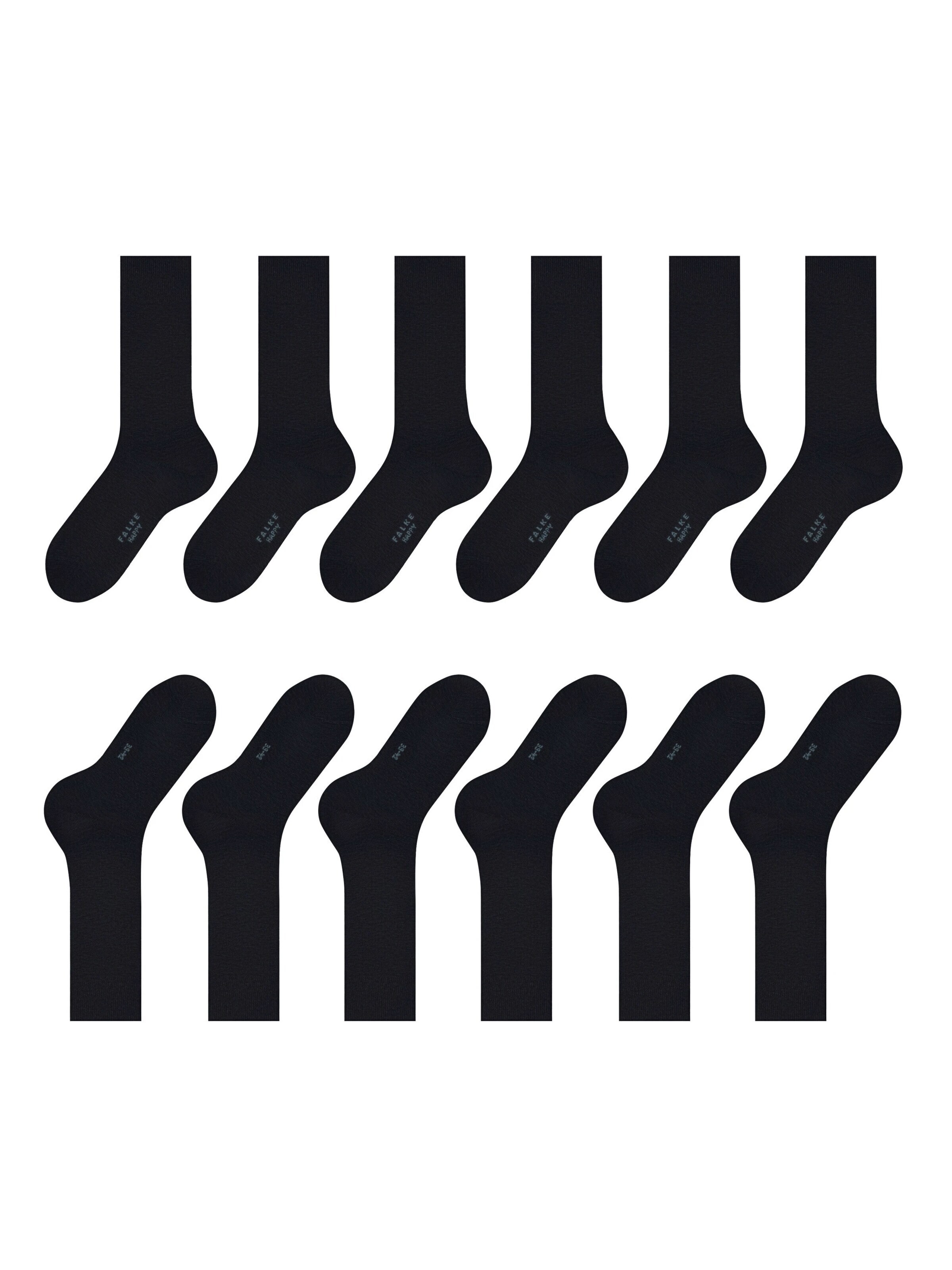 FALKE Socks 'Happy 6-Pack' in Black