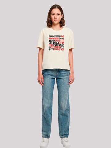 F4NT4STIC Shirt 'I love you 01001001 Binary Code Valentinstag' in Beige