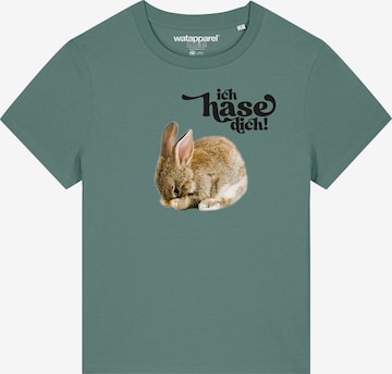 Watapparel Shirt ' Ich hase dich! ' in Green: front