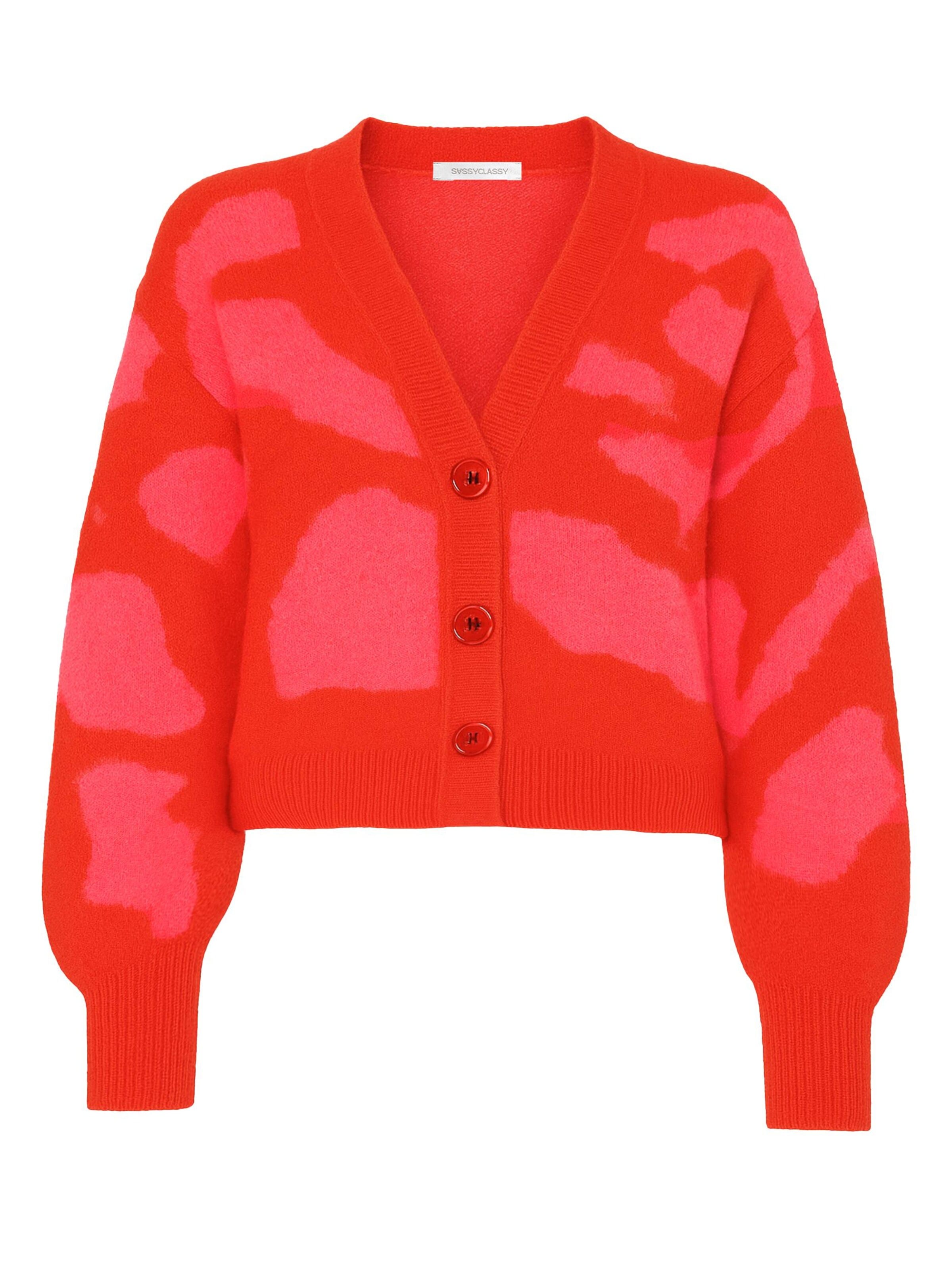 SASSYCLASSY Oversizestrickjacke‌‌‌‌‌‌‌‌‌ in Pink: Vorderseite