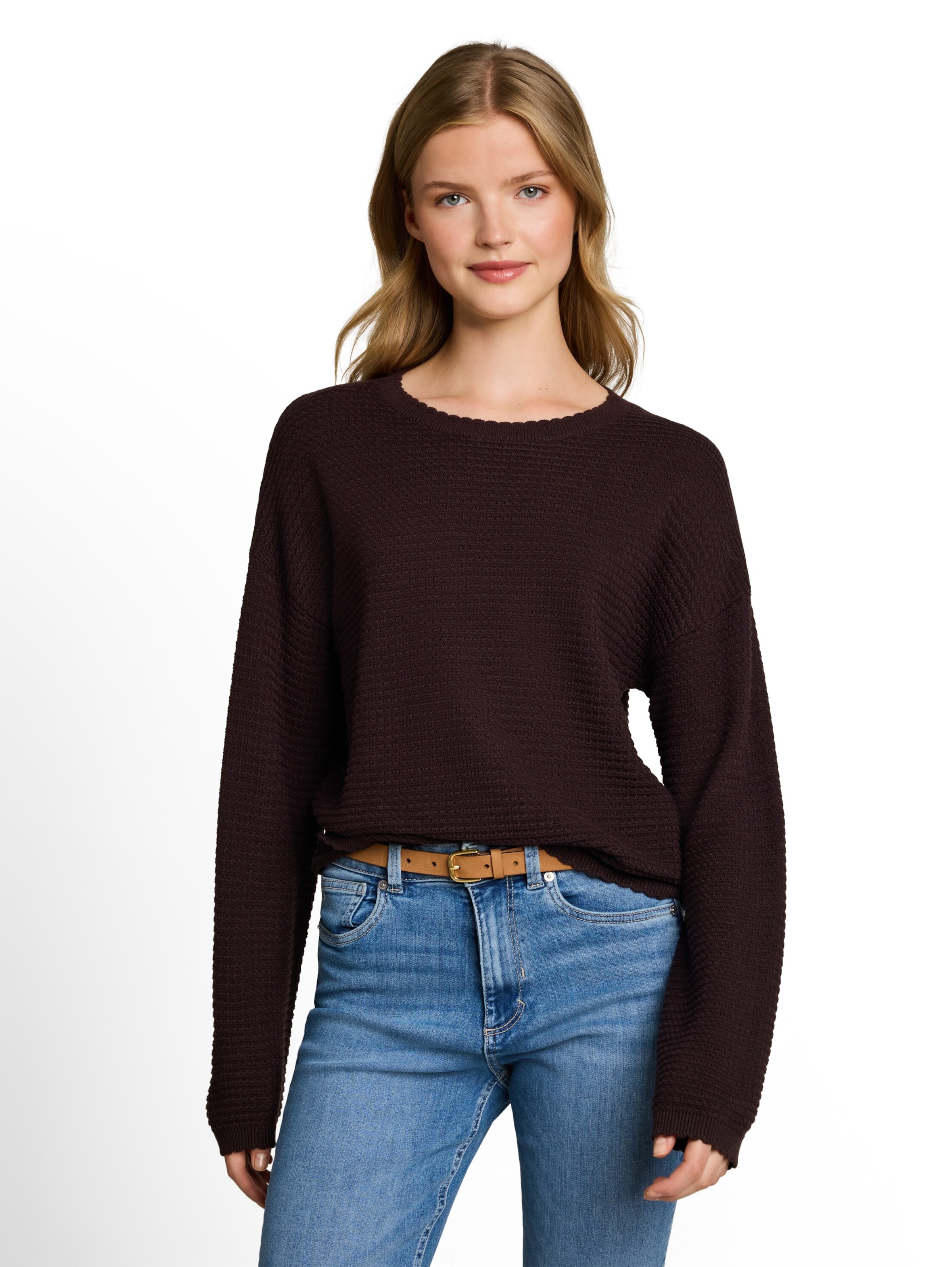 Pull-over TOM TAILOR DENIM en violet : devant